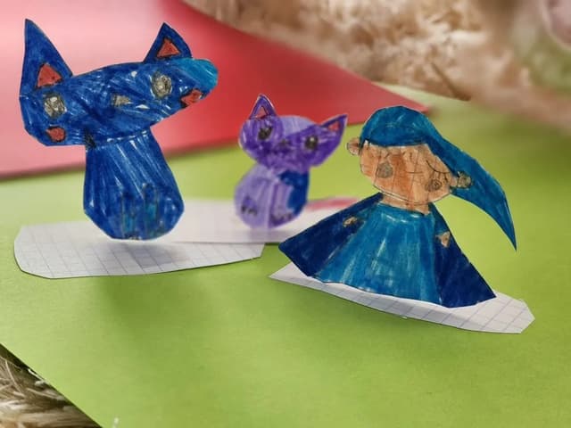 Blue Zippy Cat original drawing